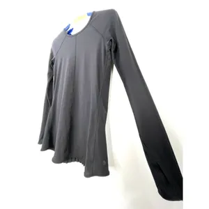 Lululemon Making Moves Long Sleeve Top Pleated Back Rulu Fabric Black Size 2 thumbnail 3
