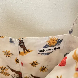 Reformation Eileen Tropez Linen Midi Icon Dress in US 6 Resort Vacation Tropical thumbnail 3