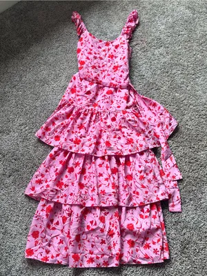 Likely Pink Floral Tiered Maxi Dress with Red Print thumbnail 2