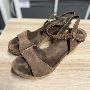 Ugg D’Alessio Chocolate Suede Cork Platform Heels thumbnail 2