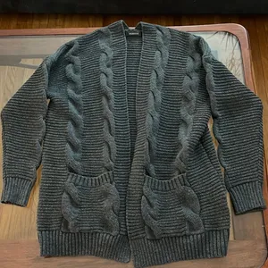 Fashion chunky cable knit cardigan thumbnail 1