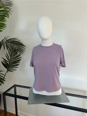 SHEIN Dusty Lavender Short Sleeve Crewneck Tee thumbnail 2