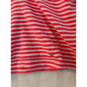 Lilly Pulitzer Pink White Striped V-Neck Pullover Sweater Kangaroo Pocket Medium thumbnail 6