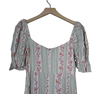 We Wore What Womens 2 Puff Sleeve Midi Dress in Rosewood Multi NEW thumbnail 5