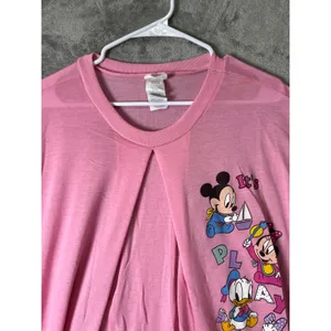 Disney‎ Mickey Minnie Friends Playtime Pink Sleep Shirt Nightgown Lounge Large thumbnail 2