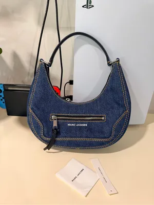 Marc Jacobs Dark Blue Denim Crescent Shoulder Bag thumbnail 2