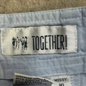 Together! Pants Women M Blue Mom Pleated Retro Coastal Grandma Retro Academia thumbnail 3