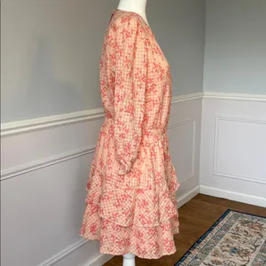 Loft Meadow Tiered Ruffle Mini Dress Sz Large Cottagecore Romantic Balletcore thumbnail 6