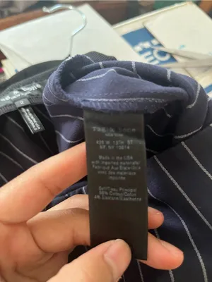 Rag & Bone Navy Blue Pinstripe Trouser Pants 2 Office Quiet Luxury Preppy Cotton thumbnail 6