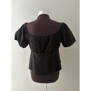 Riley & James Milkmaid Top Size Large Black Bows Puff Sleeve Whimsigoth Fairy thumbnail 4