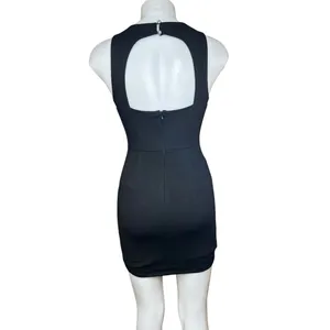Design Lab by Lord & Taylor Black Sequin Geometric Bodycon Mini Dress Sz S thumbnail 3