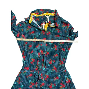 Matilda Jane Fa La La Green Blue Gingham Shirt Dress Belted Sz S‎ thumbnail 8
