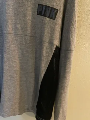 PINK - Victoria's Secret Grey and Black Leather Long Sleeve thumbnail 3