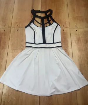 Drimmaks Black‎ and White Strappy Halter Fit Flare Dress Size S thumbnail 1