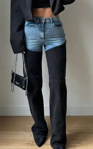 BNWT Denim contrast jeans country concert style thumbnail 1