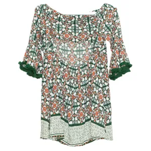 Lulus Off Shoulder Boho Mini Dress Bell Sleeve Festival Peasant Flowy Indie M thumbnail 2