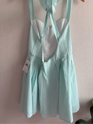 Lauren James Livingston Seersucker Green Stripe Dress Size Large NWT thumbnail 4