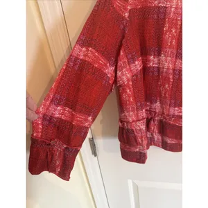 Go Fish Clothing & Jewelry Co. Red & Pink Plaid Jacket‎ Large NWT Coastal thumbnail 2
