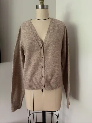 Free People School Girl Cardigan Feather Gray Size Large thumbnail 5
