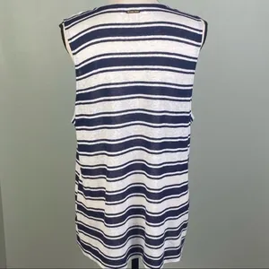 MICHAEL MICHAEL KORS navy and white tank top with rope detail. Size XL. EUC thumbnail 6