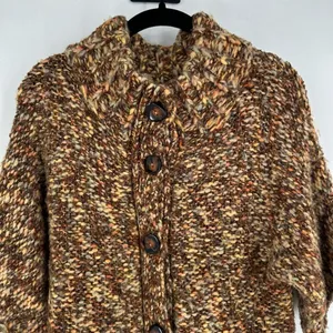 Anthropologie Tabitha Wool Blend Chunky Knit‎ Cardigan Sweater Tan Size Small thumbnail 7