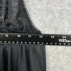 Victoria's Secret Black Lace Sheer Babydoll Nightgown Adjustable Straps Size S thumbnail 6