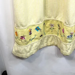 VTG Quacker Factory XL Nightgown‎ Yellow Embroidered Butterfly Cottagecore 411 thumbnail 7