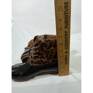 Jessica Carlyle GAVIN-17L Leopard Print Duck‎ Boots Women 7.5 Black Brown Snow thumbnail 8