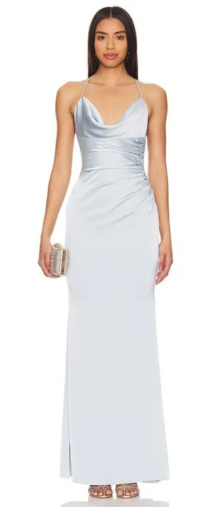 Katie May Ryder Gown in Celestial Blue Small New Womens Maxi Dress thumbnail 1