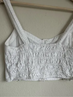 Madewell Sweetheart Linen Blend Crop Tank Top thumbnail 6