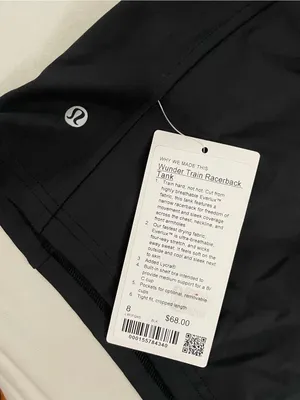 Lululemon Wunder Train Racerback NWT Black High-Neck Crop Tank Top Size 8 thumbnail 5