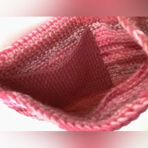Handmade Adorable Crochet Pink Purse. Shoulder bag with Adjustable shoulder straps thumbnail 4