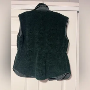Anthropologie $128 Hunter Green Warm Cozy Cinched Faux Shearling‎ Vest Fall thumbnail 5