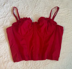Urban Outfitters Red Corset Top thumbnail 1