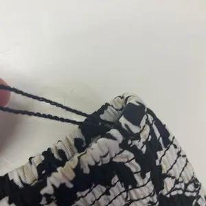 White House Black Market Black Floral Lined Pleated Elastic Waist Skirt- Medium thumbnail 10