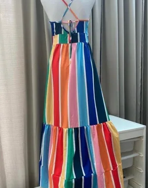 Rainbow Color Maxi Dress Multiple Size XL thumbnail 6