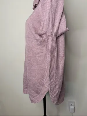 NWT Soho New York & Company Pink Metallic Cold Shoulder Tunic Sweater L thumbnail 6