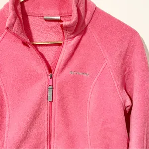 Columbia Womens Medium Pink‎ Full Zip Fleece Jacket Sweatshirt thumbnail 2