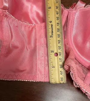 Black Fuchsia Peach Colored Lace Bra With 6 Rows Of Claps Size 34B thumbnail 14