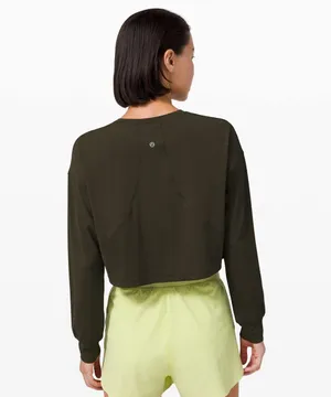 Lululemon Muscle Love Long Sleeve Crop Top Women’s Green Size 10 thumbnail 2