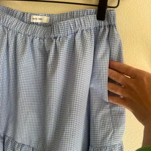 Mod Ref Emilie Tiered Blue Gingham Midi Skirt Size Small thumbnail 3