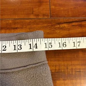ZARA Knit Wide Leg Pants Brown Fleece Textured Ribbed Hem Pull-On Lounge Small thumbnail 13