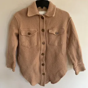 Wilfred Free Aritzia Ganna Shirt Jacket Camel Tan Boiled Wool‎ Shacket Small thumbnail 1
