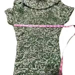 NY At Last sweater green knit short sleeve Cowl Neck women's size small sw9 thumbnail 3