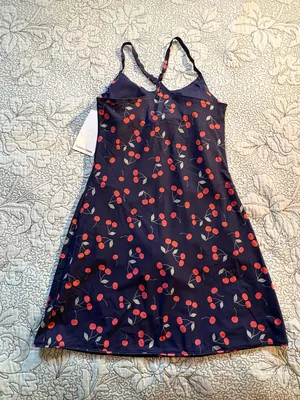 💥NWT Outdoor Voices Exercise Dress Very Cherry Navy Shorts UPF 50+ XS🧡 thumbnail 4