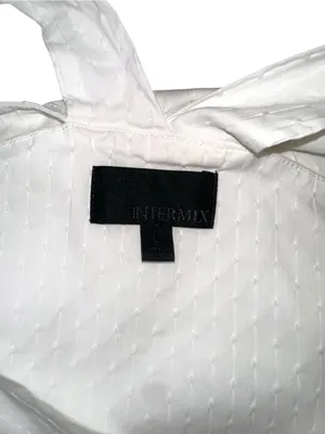 INTERMIX White Off The Shoulder Ruffle Halter Top LARGE thumbnail 4