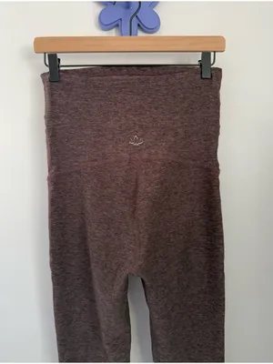 Beyond The Bump Large Spacedye Leggings Criss Cross Hem Heather Plum thumbnail 4
