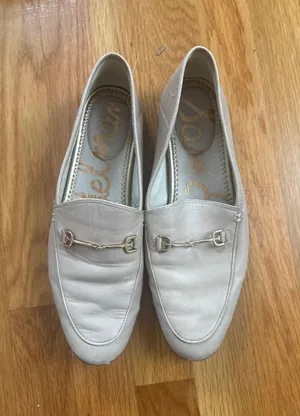 Sam Edelman Loraine Bit Loafer Beige Leather Gold Horsebit Flats Shoes Mens 8.5M thumbnail 1