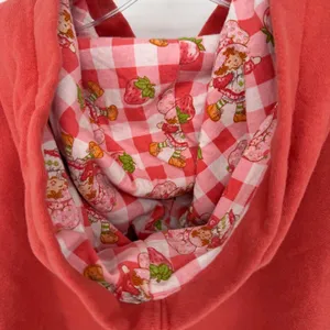 Strawberry Shortcake Hoodie Women XL Red Retro 80s Kidcore Gingham Loungewear thumbnail 5