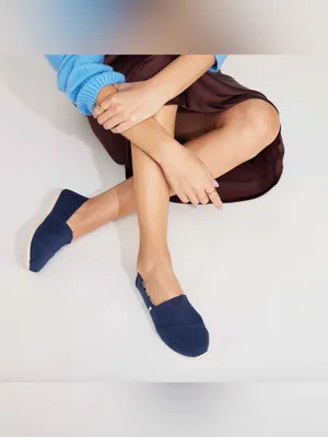 Toms Hertiage Navy Canvas Alpargata slip on flats thumbnail 2
